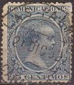 Spain - 1889 - Marron - 25 CTS - Blue - Characters, Alfonso XIII - Edifil 221 - Alfonso XIII - 0